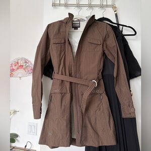 Outdoor Research Women's Brown Checkered Trench Coat